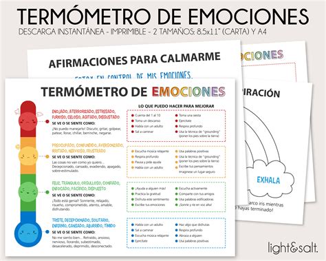 Termómetro De Emociones Hojas De Ejercicio Lightandsaltdesign