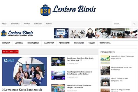 Website Lentera Bisnis Lentera Kecil Grup