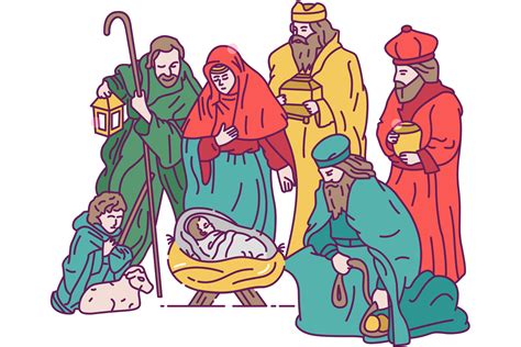 Nativity Scene Birth Of Jesus Clip Art Free Christmas Hq