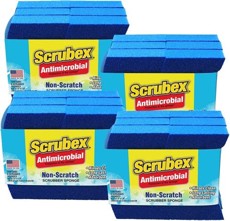 Scrubex Antimicrobial Non Scratch Scrubber Sponge 24 Count