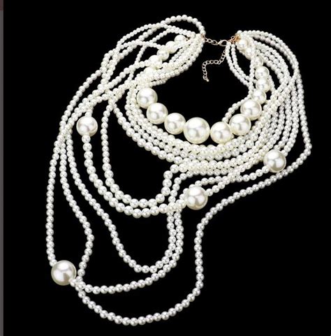 Multi Layered Pearl Bib Necklace Jewel Angels