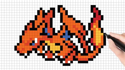 Handmade Pixel Art How To Draw Charizard Pixelart Youtube 1f6