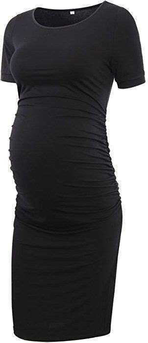 women s ruched maternity bodycon dress mama causual short sleeve wrap dresses black s at amazon