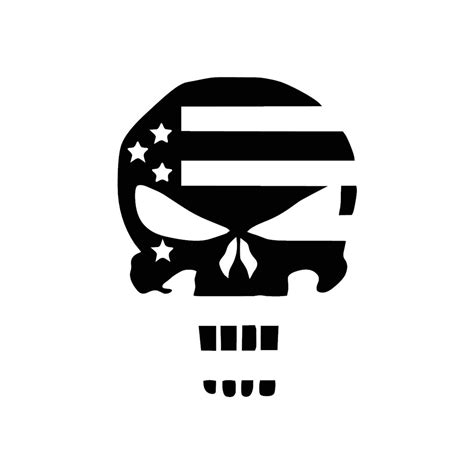 Punisher Skull Flag Decal 10 Sizes 20 Colors 004 Etsy
