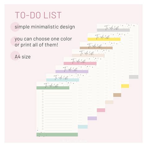 Printable Minimalist To Do List This Print At Home To Do List Has