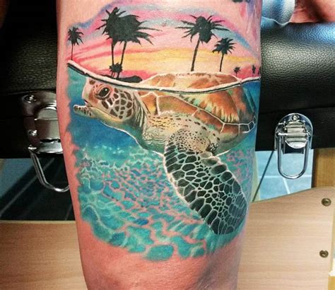 Brilliant And Vibrant Sea Turtle Tattoo Pictures Body Tattoo Art