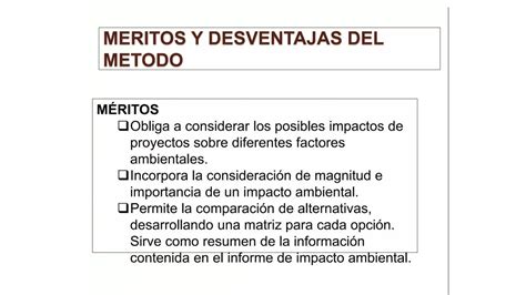 Matriz De Leopold Matriz Ambiental De Los PPT