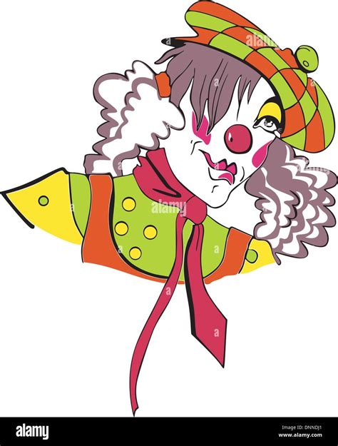 Nice Funny Clown Girl Color Vector Illustration Stock Vector Image