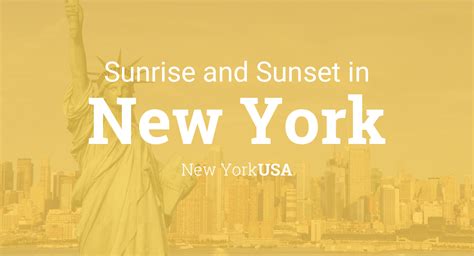 Sunrise and sunset times in New York