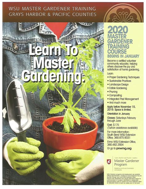 Master Gardener Training Application Deadline Grays Harbor County