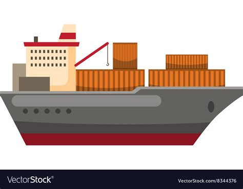 Cargo Ship Icon Cartoon Style Royalty Free Vector Image