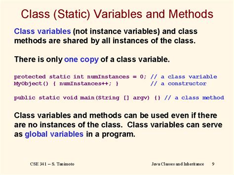 Class Static Variables And Methods