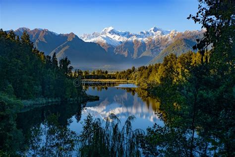 Lake Matheson In South Island New Zealand Stock Photo Image Of Green
