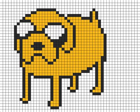 Adventure Time Jake The Dog Kandi Pattern Pixel Art Pattern Pixel