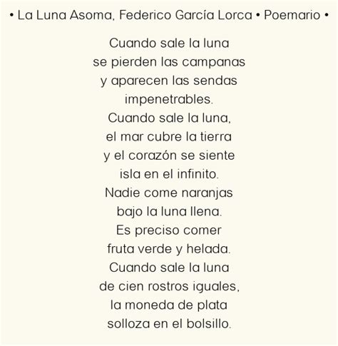 La Luna Asoma Federico García Lorca Poema Original En Análisis