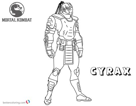 Mortal Kombat Coloring Pages Cyrax Free Printable Coloring Pages
