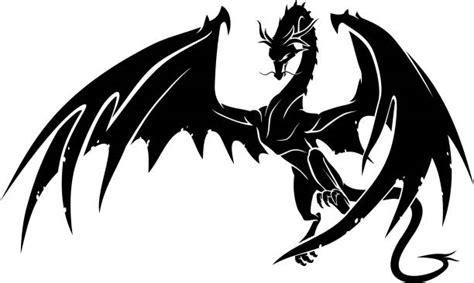 970 Silhouette Of Flying Dragon Stock Illustrations Royalty Free