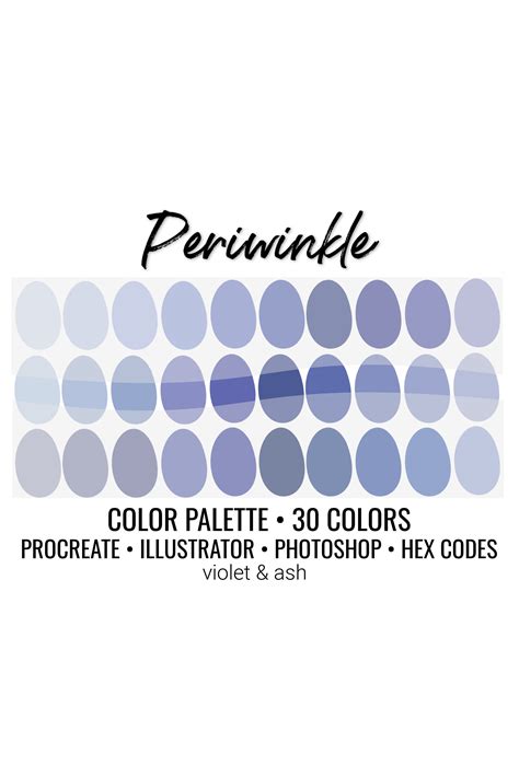 Periwinkle Procreate Color Palette Color Swatches Ipad Lettering