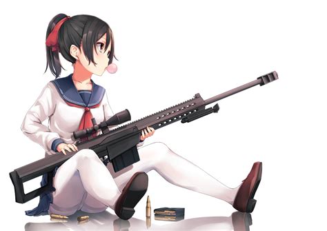 Sniper Anime Girl With Gun