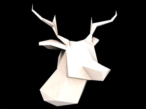 Second Life Marketplace Commoner Origami Deer Head White