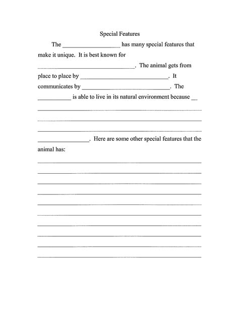 3rd Grade Animal Report Template Free Download