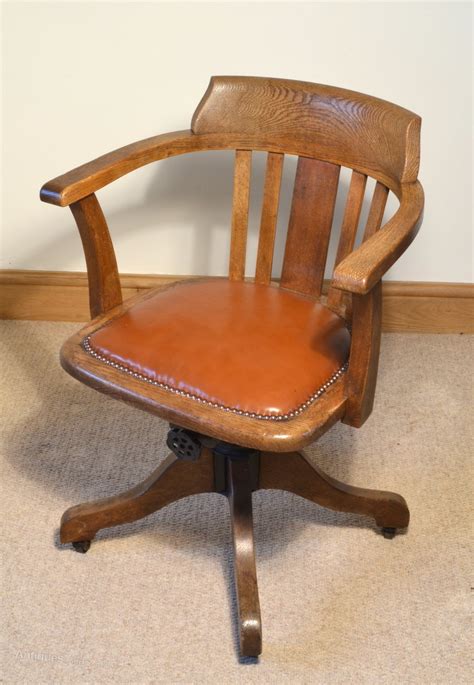 Leathersoft is leather and polyurethane for added softness and durability. 1930s Oak Swivel Chair - Antiques Atlas