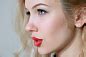 People X Women Marianna Merkulova Blonde Red Lipstick Face