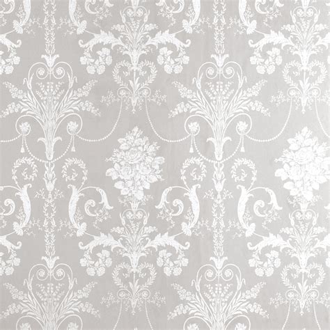 Download Home Decorating Wallpaper Josette White Dove Grey Damask By