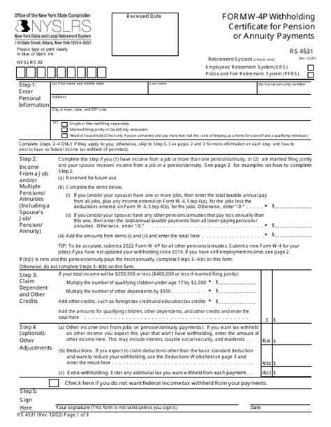 Form W 4p Rs4531 Fill Out Sign Online And Download Fillable Pdf