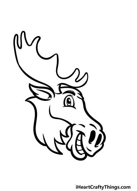 Angry Moose Head Drawing