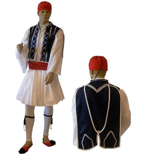 Greek Traditional Costume Tsolias S 3xl Men Man White Stripes Mark675