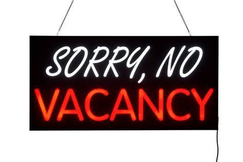 Sorry No Vacancy Led Sign With Hanging Chain Rectangular 23 X 11