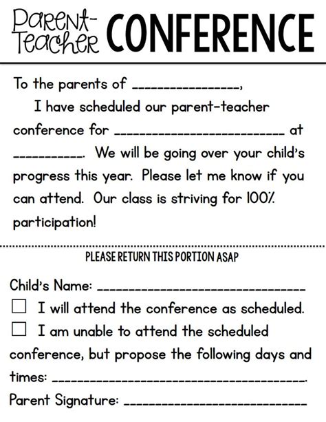 Parent Teacher Conference Forms From A Teachable Teacherpdf Parents