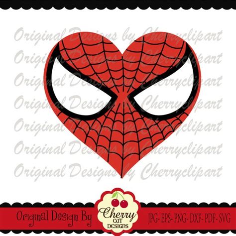 Valentine SVG DXF spider Man Inspired Heart for Boys | Etsy