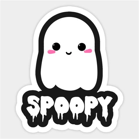 cute spooky ghost halloween sticker teepublic