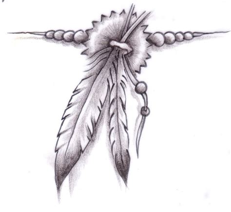 Feather With Beads Native American Tattoos Native Tattoos Indian Feather Tattoos
