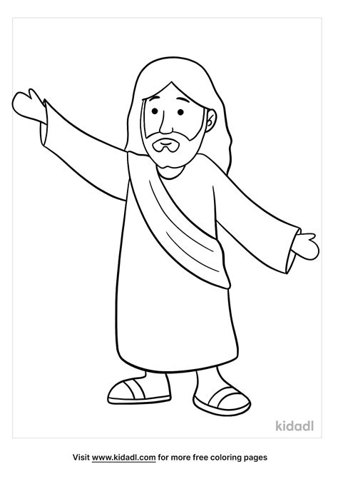 Free Jesus Cartoon Coloring Page Coloring Page Printables Kidadl