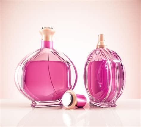 Premium Photo Two Pink Fragrance Bottles