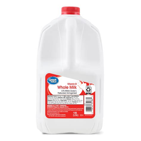 Great Value 1 Low Fat Milk Gallon 128 Fl Oz Home And Garden