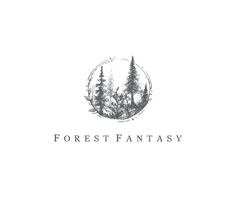 Hand Drawn Forest Logo Premade Logo Design Nature Logo Etsy