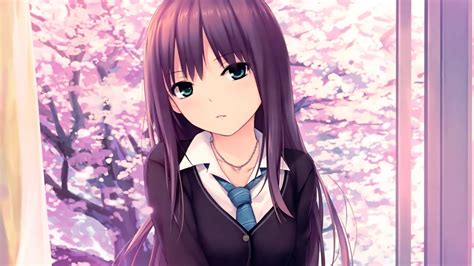 Purple Hair Anime Girl With Glasses Tersoal O