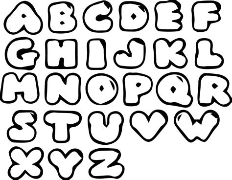Alphabet Letters Bubble Writing Lettering Alphabet Hand Lettering