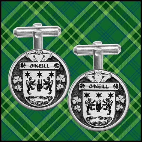 Oneill Irish Coat Of Arms Disk Cufflinks Etsy