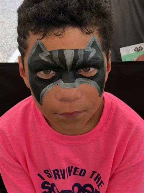 Karen Sawyer Black Panther Face Painting Design Superhero Face