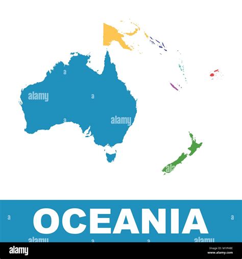 Mapa Político De Oceanía Vector Plana Imagen Vector De Stock Alamy