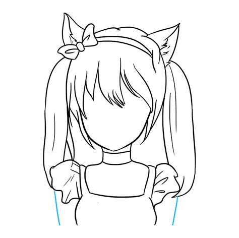 Anime Cat Girl Outline