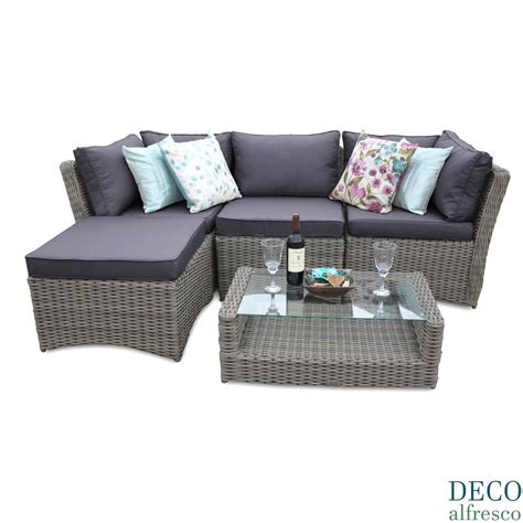Natural rattan corner sofa set. 5PC High Back Modular Corner Sofa Rattan Patio Set ...