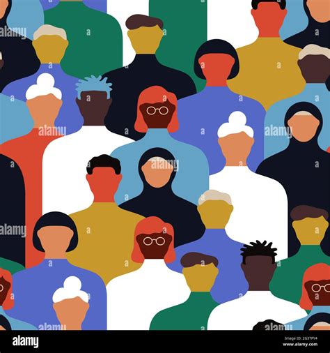 Mixed Culture Crowd Stock Vector Images Alamy