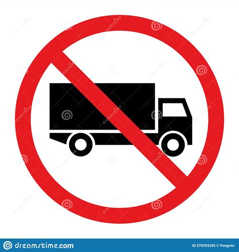 Truck Prohibition Sign No Truck Or No Lorry Prohibit Sign Vector