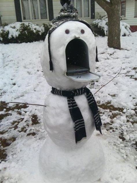 Snowman Mailbox Funny Pictures With Captions Snow Fun Snowman
